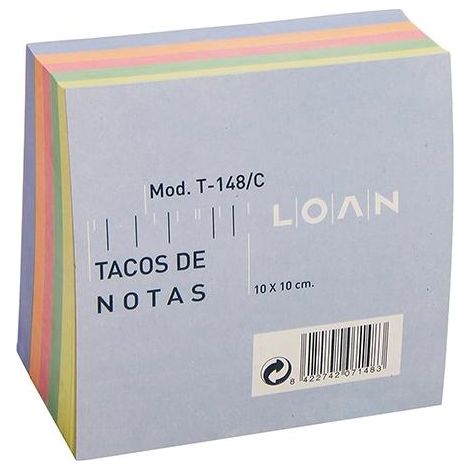 TACO NOTAS ENCOLADO COLORES 10X10