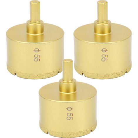 3 forets diamantés brasés trépan perceuse ouvreur pour marbre béton verre céramique 55mm lot de 3 (1/5)