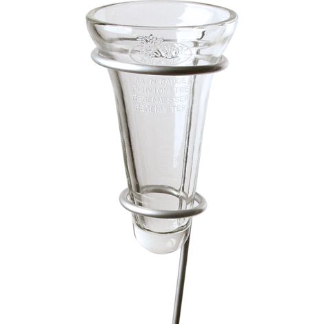 Esschert Design – Pluviomètre en acier doux – Transparent – Dimensions L 12 x P 12 x H 132,5 cm – Disque flottant pour lecture facile
