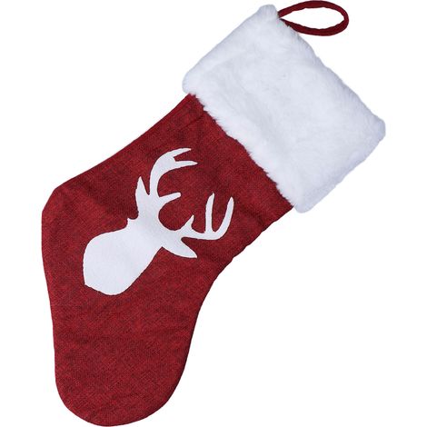 Chaussette de Noël à suspendre au mur ou à poser sur la cheminée, pour décorer les fêtes de Noël (1/5)