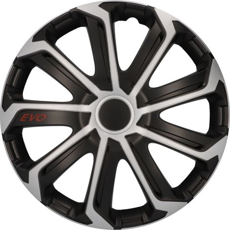 Cartrend Radzierblende EVO 40 cm (16 Zoll) silber schwarz 4 stück Radkappe (1/3)