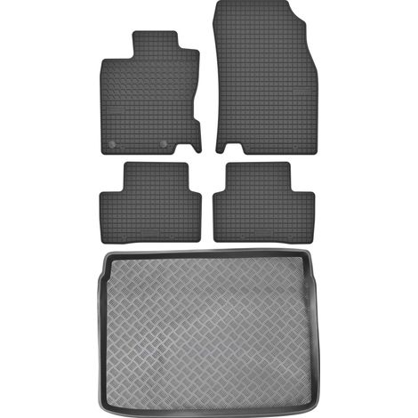 Renault Kadjar Crossover de 2015 (JUEGO) - Alfombrillas de goma para coche + alfombrilla para maletero