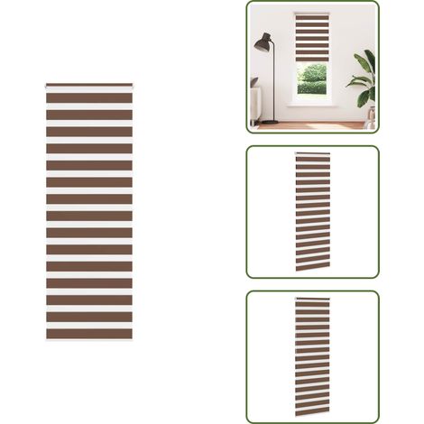 Zebrarollo Braun 75x200 cm Stoffbreite 70,9 cm Polyester - Zebra-Jalousie - Zebra-Jalousien - Zebra-Rollo - Doppelrollo (1/5)