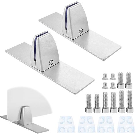 Lot de 2 pinces de séparation de bureau en forme de T, en alliage d'aluminium, clip de partition de bureau réglable, support de base, séparateur de bureau pour cloison de séparation de 2 à 25 (1/5)
