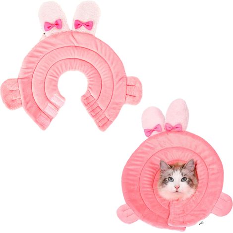 Collier De Récupération Pour Chat - Cône Souple En Coton Ajustable - Protection Post-opératoire Et Soins - Pour Chats Et Petits Chiens - Taille L (1/5)