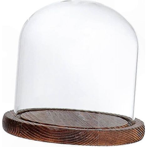 Socle en bois marron et cloche en verre transparent pour centre de table de mariage, présentoir à monter soi-même, décoration intérieure (1/5)