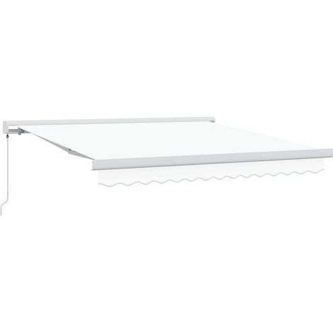 Store banne rétractable blanc, 300 x 250 cm, tissu et métal. (1/5)