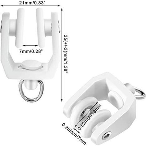 Binario a doppia ruota per tenda da bagno – 40 pezzi – Accessorio resistente e silenzioso, colore bianco (1/3)