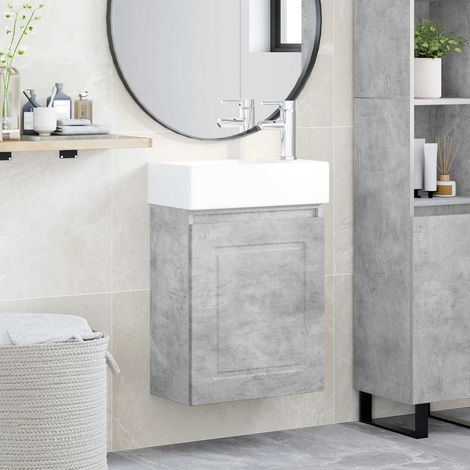 Módulo de baño con grifería Gris Hormigón 45,5 x 22,5 x 84 cm