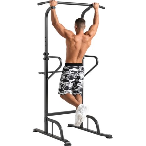 Adjustable Power Tower Dip Station and Pull Up Bar for Home Gym Strength Training and Fitness Workouts (1/5)
