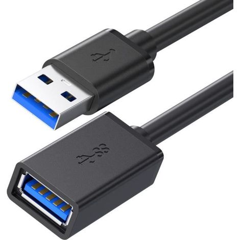 Câble USB 3.0 Rallonge 3M Compatible avec Clé USB Manette de Jeu Disque Dur Externe Clavier Souris Imprimante Ordinateur (1/4)