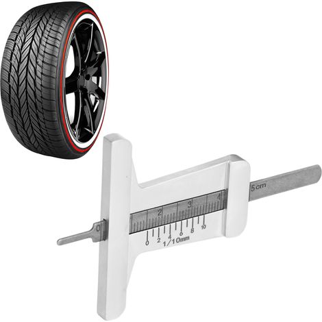 Profiltiefenmesser aus Edelstahl 0-10 mm, geeignet für Pkw, Lkw, SUVs und Zubehör für Kfz-Reparaturgeräte. (1/5)