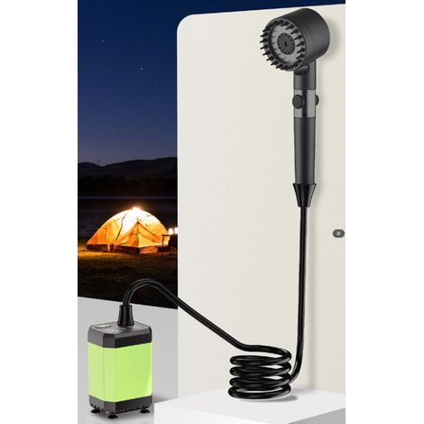 Douche Camping, Douche Portable6000 Mah, Pompe Rechargeable avec Affichage NuméRique Intelligent avec Affichage, Buse De Pommeau De Douche De Camping pour Camping, Douche De Camping