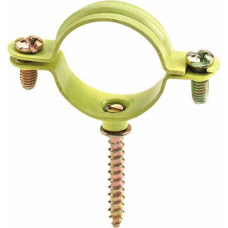 Collarín amarillo para gas M6 con tornillo de madera - Plástico 15 (M6) - Caja de 100