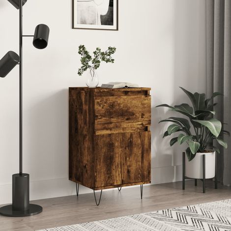 Sideboard Smoked Oak 40x35x70 cm Engineered Wood vidaXL (1/5)