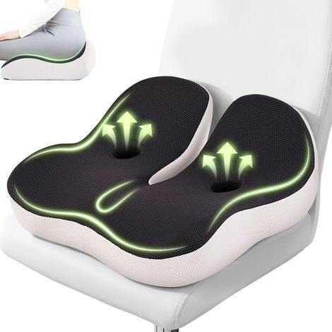Office Chair Cushion, Ergonomic Seat Cushion for Pressure Dispersion Coccyx, Buttocks, Suitable for Office Chairs, Cars, Gaming, Wheelchair (1/5)