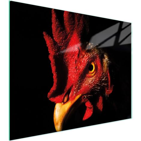Glasschneidebrett 52x40 Hahn