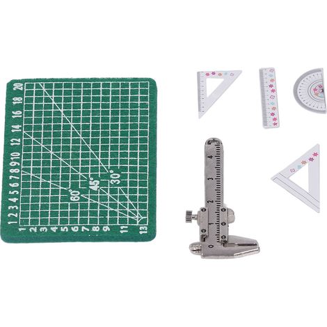 Kit Accessoires École Maison de Poupée Règle Pied à Coulisse Miniature 1:12 Tampon de Découpe Alliage Surfaces Lisses (1/5)