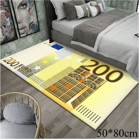 Kreativer Teppich mit Dollar-Muster – Dicker, strapazierfähiger, rutschfester und pflegeleichter Teppich für Schlafzimmer, Fußmatte, Wohnzimmer und andere Räume, 50 x 80 cm, 200 EUR (1/4)
