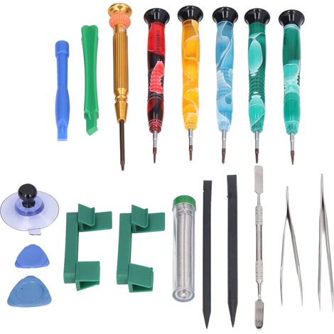 Kit d'outils d'ouverture et de réparation pour appareils électroniques (téléphones portables, ordinateurs portables, tablettes) avec coffret de rangement pliable : outil de levier, tournevis et coffre (1/5)