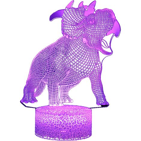 Veilleuse 3D Dinosaure Série - Effet craquelé - 16 couleurs - LC-749