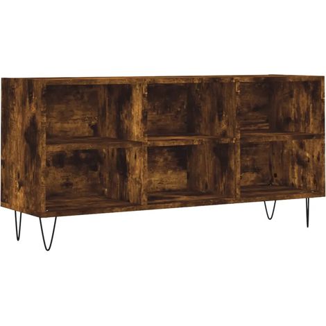 Porta TV con grande spazio di archiviazione moderno 103,5 x 30 x 50 cm in legno multistrato rovere fumo 020048551