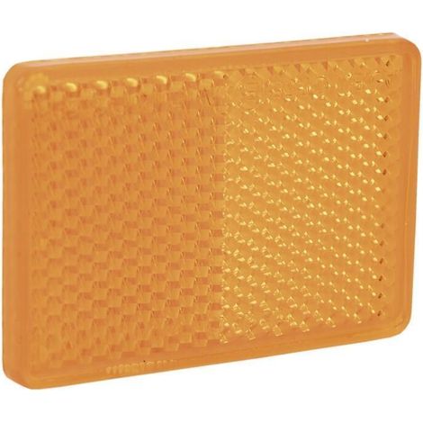 Catadióptrico ámbar adhesivo 56 x 39 mm, resistente y homologado para vehículos (1/5)