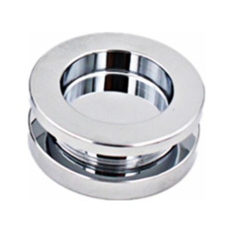 Poignée encastrée invisible pour porte en verre - Alliage d'aluminium argenté, tirant affleurant pour portes sans cadre (1/5)