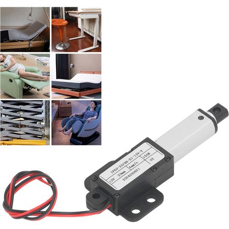 Elektrischer Mini-Linearantrieb mit 20 mm Hub, 150 N Schubkraftmotor, automatischer Tab-Verriegelung, 12 V DC Mini-Hebevorrichtung mit Flügeln (1/5)