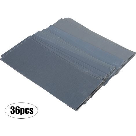36 feuilles de papier abrasif 400 à 3000 pour ponçage et polissage - Lot de 36 (1/5)