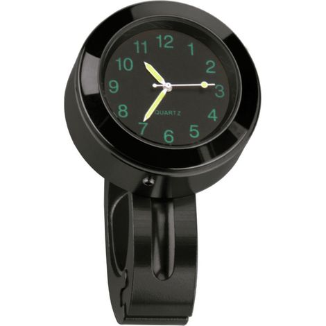 Horloge de guidon de moto, montre à quartz universelle étanche en alliage d'aluminium de 7/8 pouces avec fonction de vision nocturne, adaptée aux motos, scooters, vélos. (1/4)