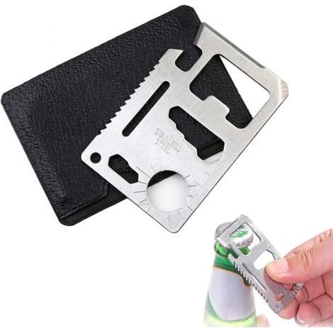 11 in 1 Multi-Function Card Survival Tool, 11-in-1 Multi-Tool Multi-Tool, Credit Card-Sized Survival Multi-Tool, for Daily Travel Camping Adventure (1/5)