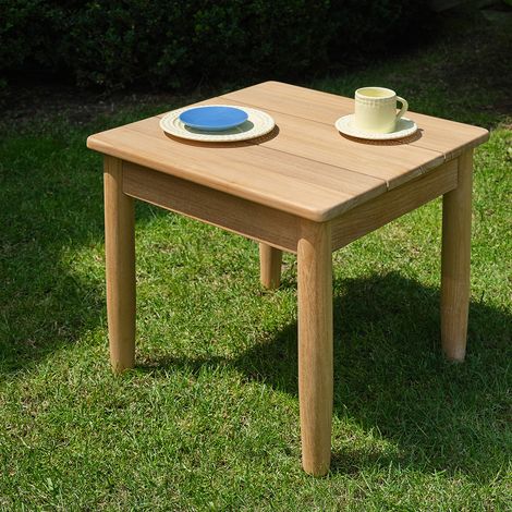 Table d'appoint de jardin en teck massif (1/5)