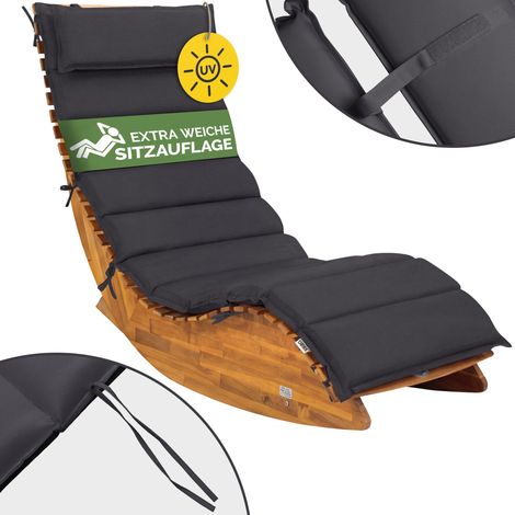 DETEX® Liegenauflage wasserabweisend inkl. Kopfkissen Auflage Liege Polster Kissen Saunaliege Gartenliege anthrazit - anthracite - anthracite (1/5)