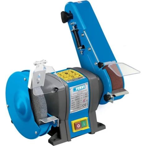 Fervi 0383 Meuleuse d'établi combinée avec ponceuse