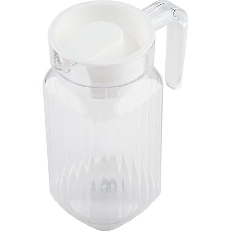 500 ml Acryl-Saftflasche, transparent, gestreift, mit Deckel, für eiskaltes Wasser und Säfte, ideal für Bar und Zuhause (1/5)