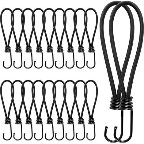 Spanngummis mit Haken, 20 Stück, 15 cm, robust, wetterfest, 22 kg Tragkraft (1/5)