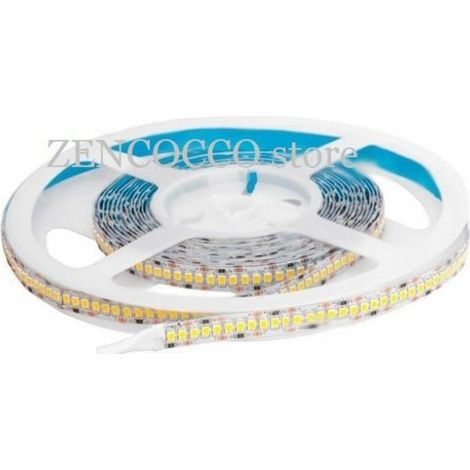 5mt 12V Striscia 1200 LED SMD2835 Strip Alta luminosita 15000 lumen 110w 240 led/mt  Bianco Freddo