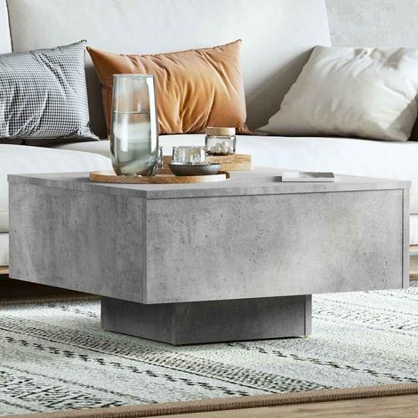 vidaXL Table basse gris béton 60x60x31,5 cm bois d'ingénierie (1/5)