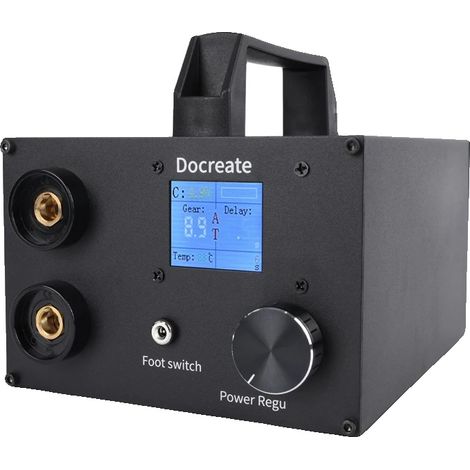 Soldadora por puntos a batería, corriente de salida de 1400 A, 250 niveles de potencia ajustables, pantalla LCD de 1,8 pulgadas, compatible con baterías 18650 y 26650. (1/5)