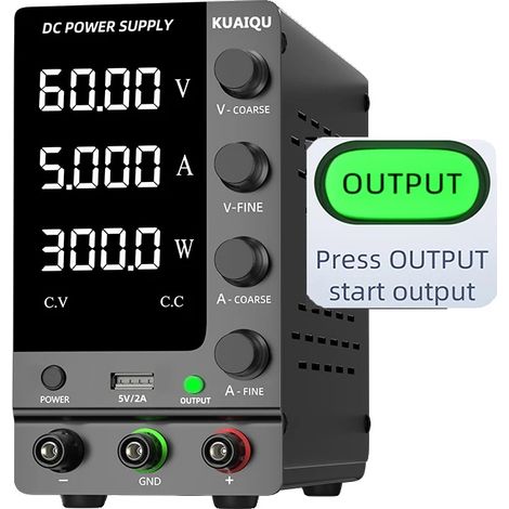 Fuente de alimentación de CC ajustable, salida variable, fuente de alimentación de sobremesa regulada, 60 V 5 A SPS-C605, CA 220 V-b (1/2)