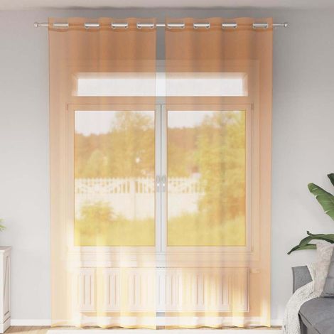 Rideaux en voile avec œillets 2 pcs orange 140x260 cm (1/5)