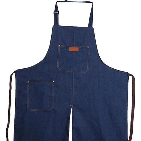 Tablier Poterie - Denim 90 x 70 cm - Bretelles Ajustables - Poche Avant - Pour Céramique Et Bricolage - 1 Pièce (1/5)