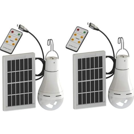 LED-Solarlampe, ultrahelle 9-W-Lampen mit Fernbedienung – Solar-Camping-/Notleuchte für Camping und Wandern, 2er-Pack (1/5)