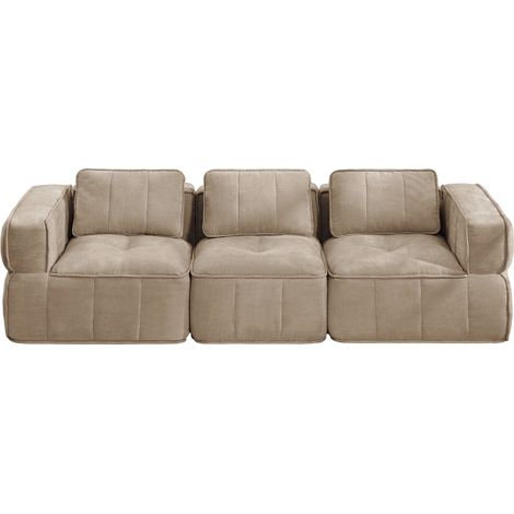 3-Sitzer-Modulsofa aus Polyester, 32D, montagefrei, sandfarben (1/5)
