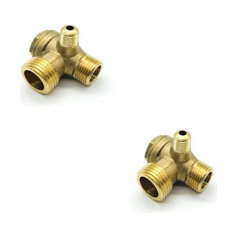 2 Pcs Clapet Anti Retour Compresseur, 3 Ports Compresseur D'air Clapet Anti Retour 20×16×10mm pour Raccords de Connexion de Compresseur D'air (1/5)