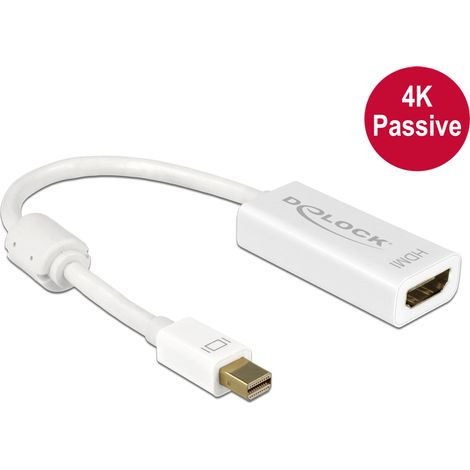 Delock adapter mini displayport 1.2 male  hdmi female 4k passive white