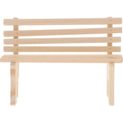 Modèles miniatures de bancs en bois, bancs de parc miniatures, accessoires pour maisons de poupées-13X8.8X5CM (1/3)