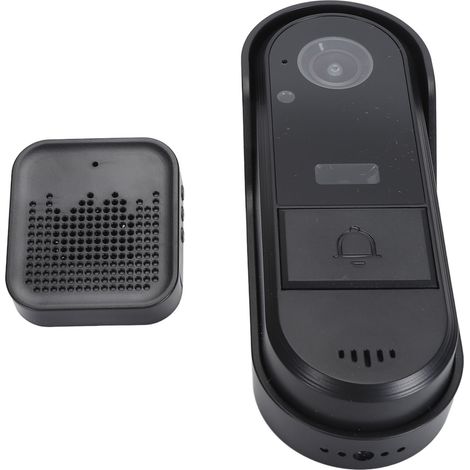 Sonnette vidéo sans fil WiFi avec interphone bidirectionnel, vision nocturne, compatible Android 4.3 et iOS 9.0 et versions ultérieures, étanche IP67. (1/5)