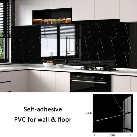(Style 4, 10 pièces - 30x30cm) Stickers muraux en PVC, papier peint imitation carrelage céramique, imperméable, décoration de fond. (1/3)